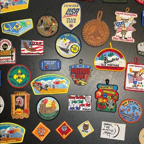 Lot of Boy Scouts of America Patches + Junior USA Shooting Team Patches